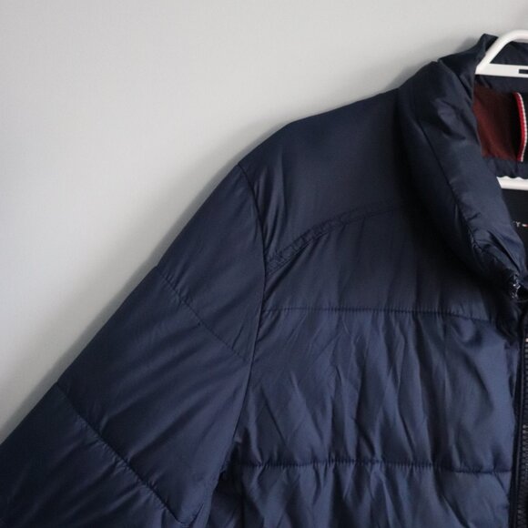 Tommy Hilfiger Mens Blue Sz L Quilted Full Zip Outdoor Puffer Jacket Coat - Picture 3 of 16